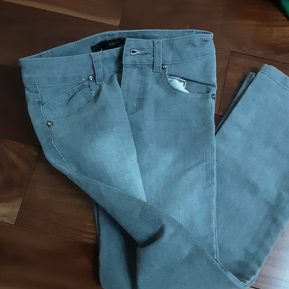 CALVIN KLEIN GIRLS STRAIGHT GREY JEANS US 8 - Picture 6 of 6